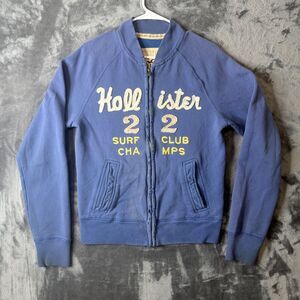 Vintage Y2K Hollister 22 Surf Champs Long Sleeve Full Zip Sweater Size Medium